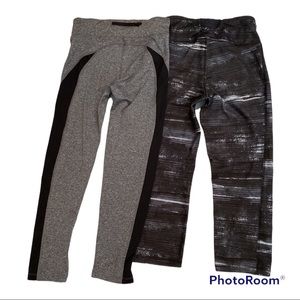 Capri leggings workout yoga exercise pants bottoms bundle of two size small